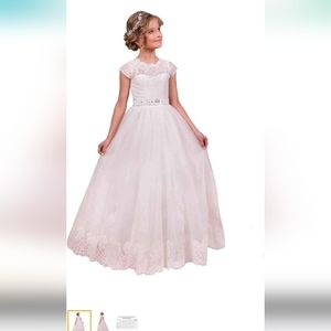 Girls 1st communion dress and veil